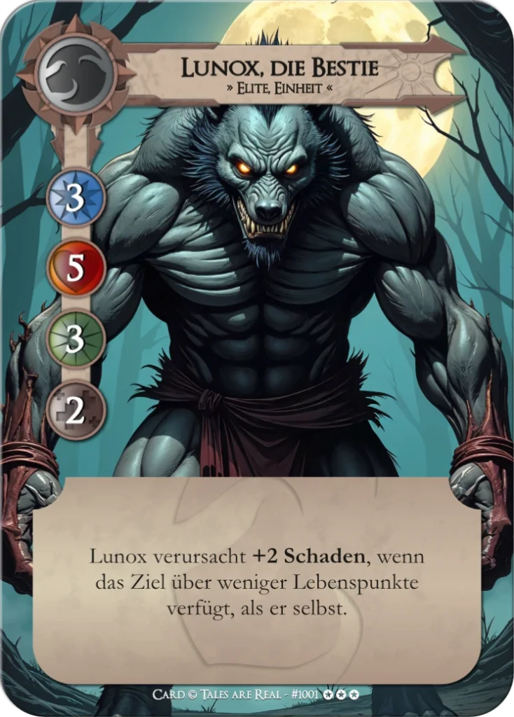 Spielkarte Lunox vom Volk der Animalis von Tales are Real