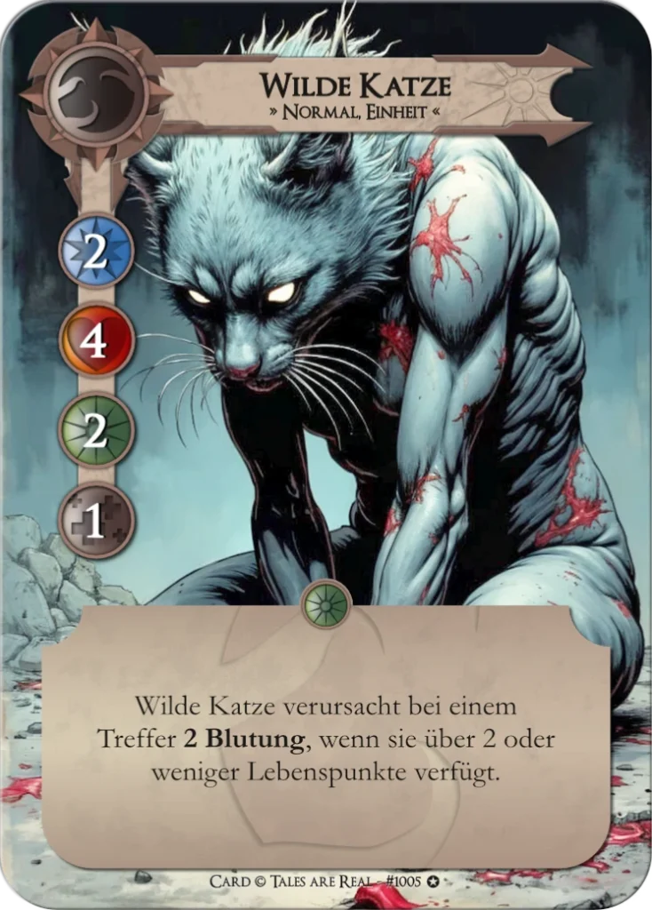 Spielkarte Wilde Katze vom Volk der Animalis von Tales are Real
