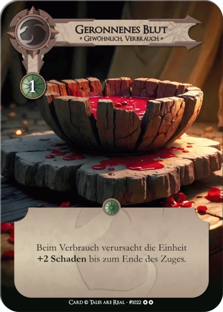 Spielkarte Geronnenes Blut vom Volk der Animalis von Tales are Real