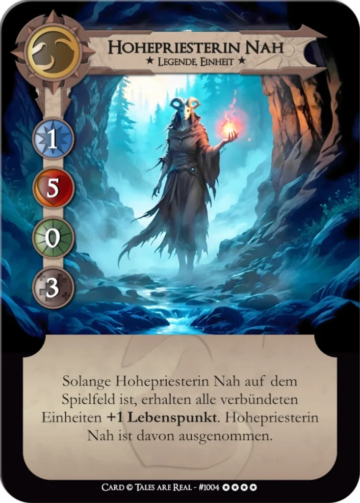Spielkarte Hohepriesterin Nah vom Volk der Animalis von Tales are Real