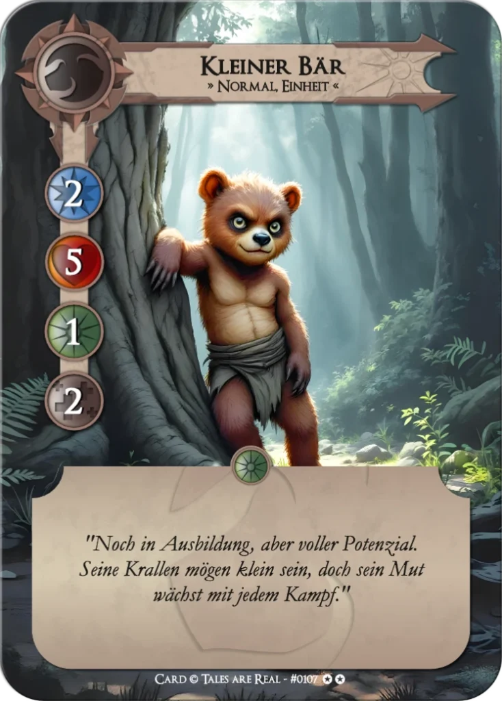 Spielkarte Kleiner Bär vom Volk der Animalis von Tales are Real