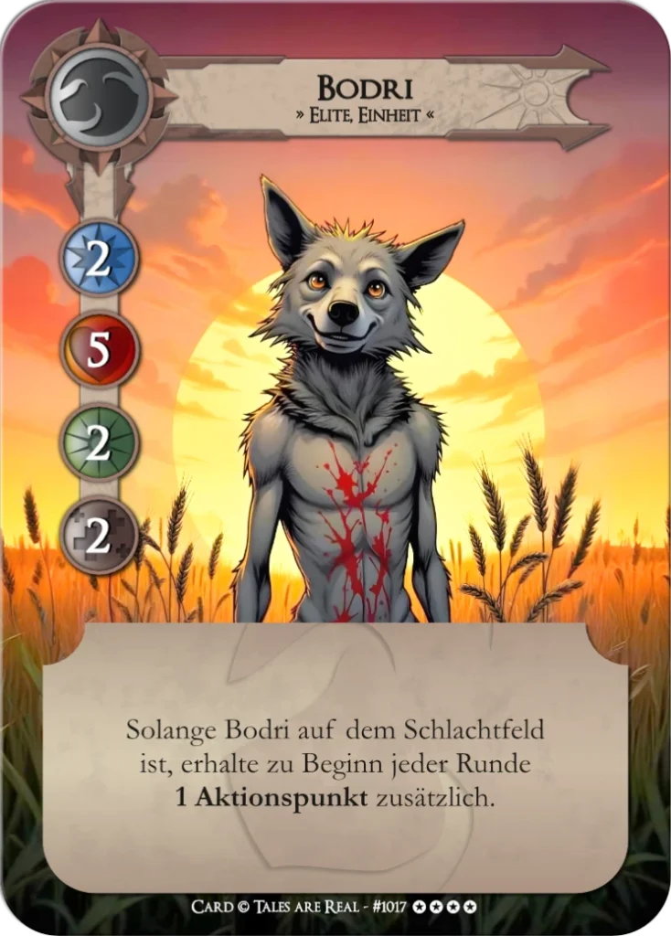 Spielkarte Bodri vom Volk der Animalis von Tales are Real