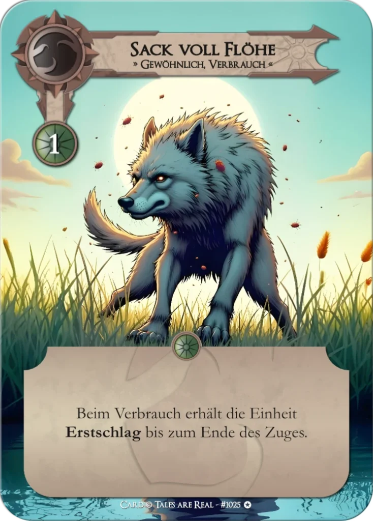 Spielkarte Sack voll Flöhe vom Volk der Animalis von Tales are Real