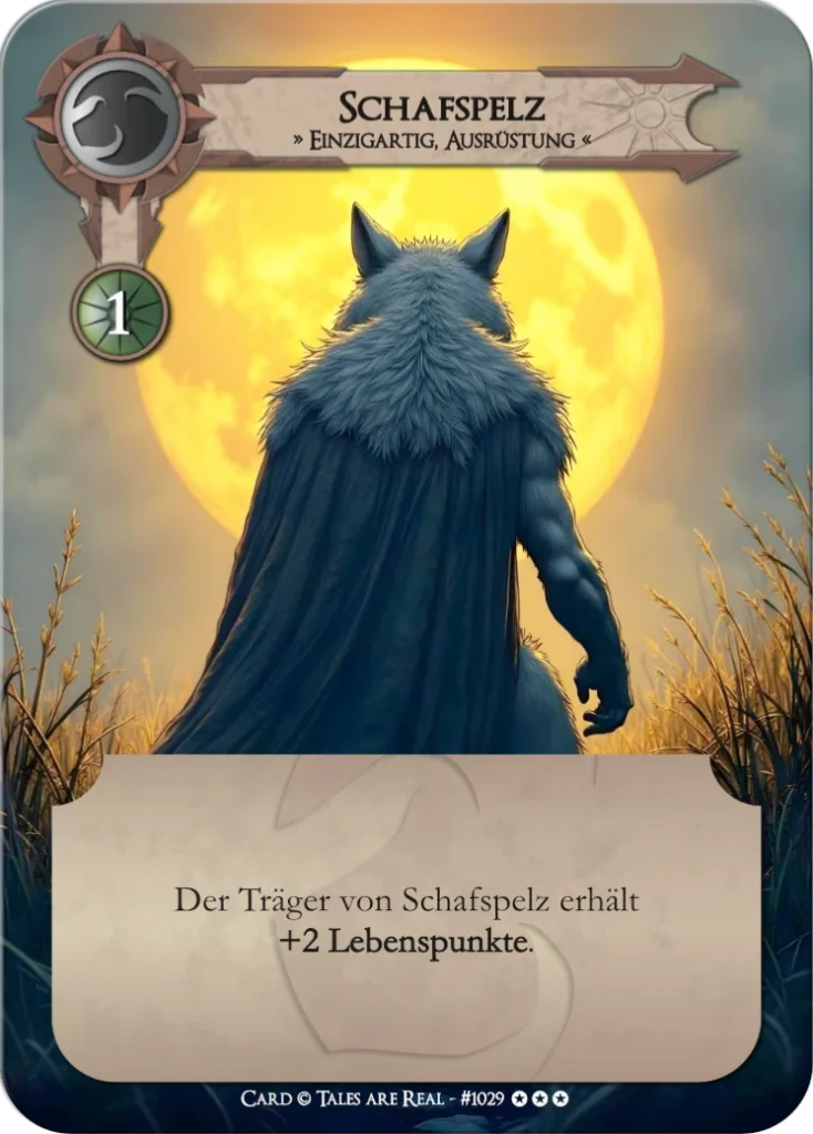 Spielkarte Schalfspelz vom Volk der Animalis von Tales are Real