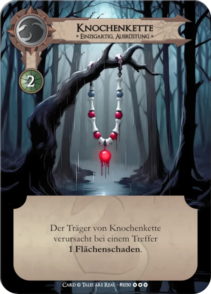 Spielkarte Knochenkette vom Volk der Animalis von Tales are Real