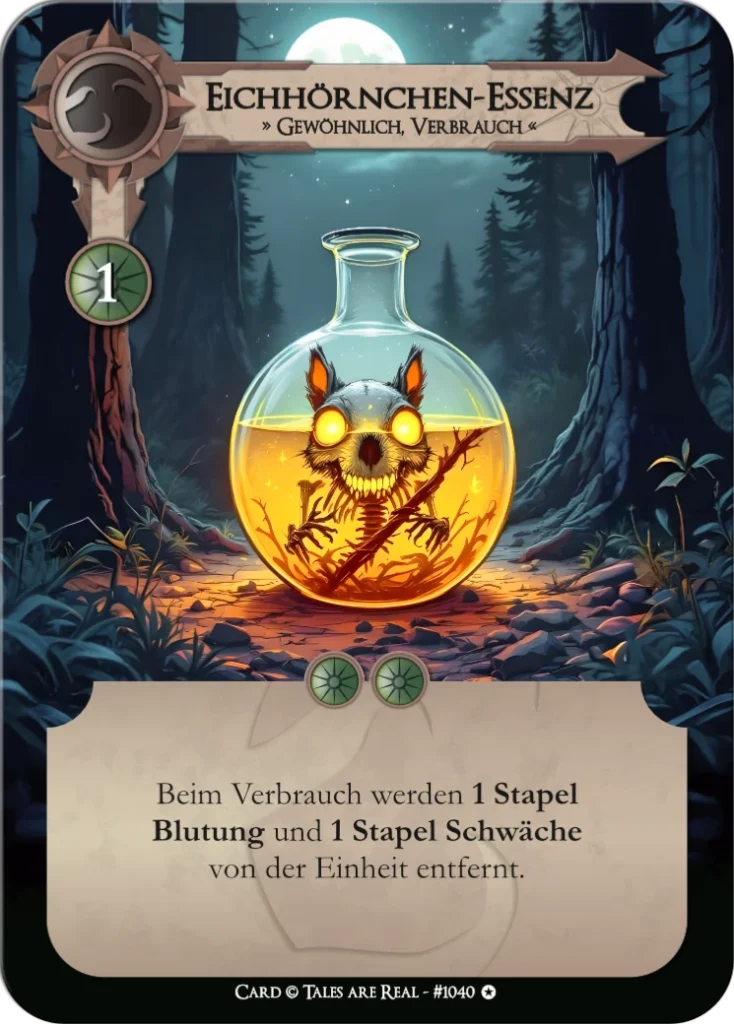 Spielkarte Eichhörnchen-Essenz vom Volk der Animalis von Tales are Real
