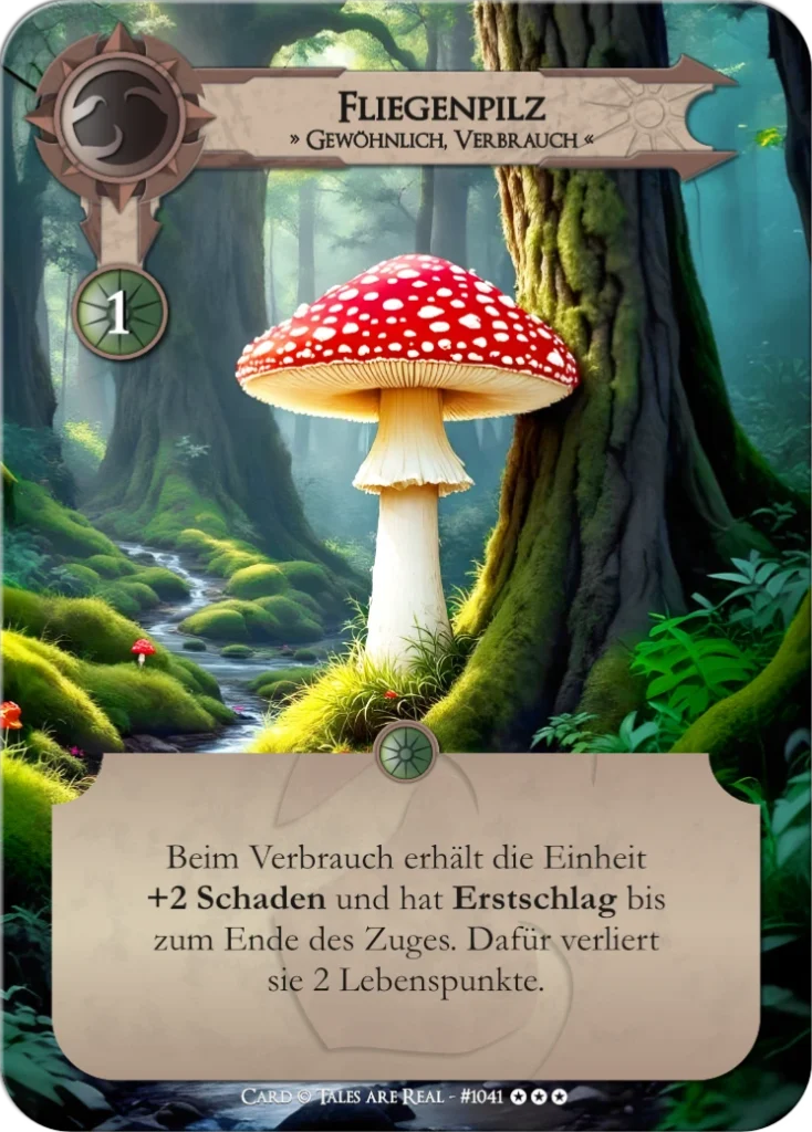 Spielkarte Fliegenpilz vom Volk der Animalis von Tales are Real