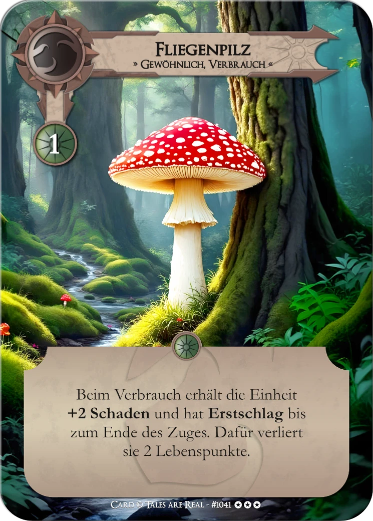 Spielkarte Fliegenpilz vom Volk der Animalis von Tales are Real
