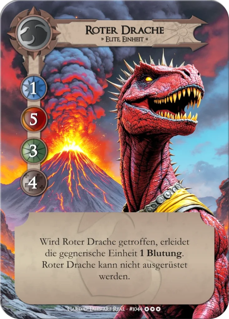 Spielkarte Roter Drache vom Volk der Animalis von Tales are Real