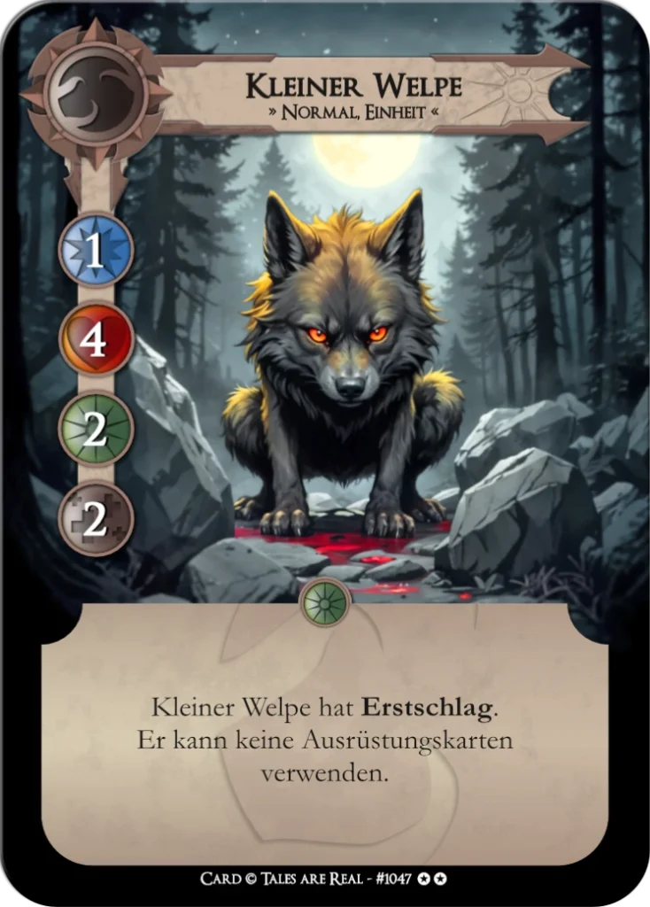 Spielkarte Kleiner Welpe vom Volk der Animalis von Tales are Real