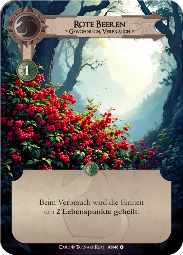 Spielkarte Rote Beeren vom Volk der Animalis von Tales are Real