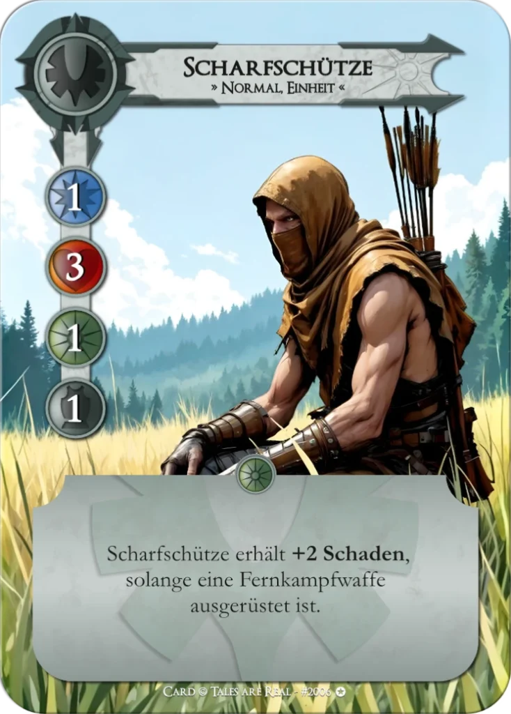 Spielkarte Scharfschütze vom Volk der Menschen von Tales are Real