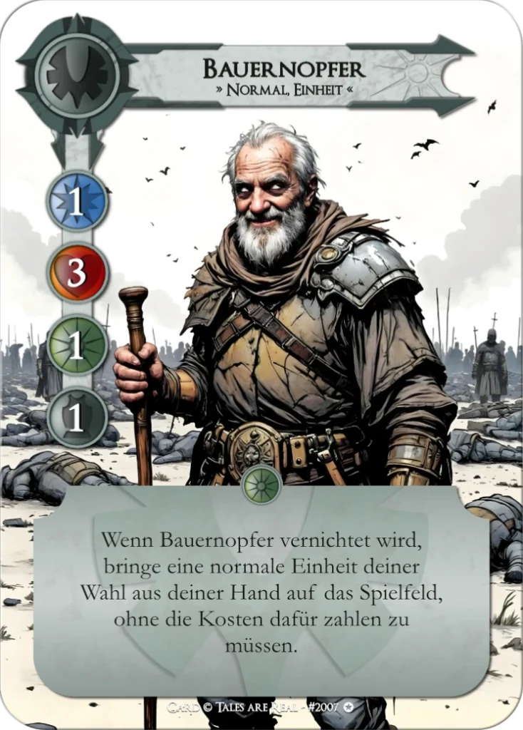 Spielkarte Bauernopfer vom Volk der Menschen von Tales are Real