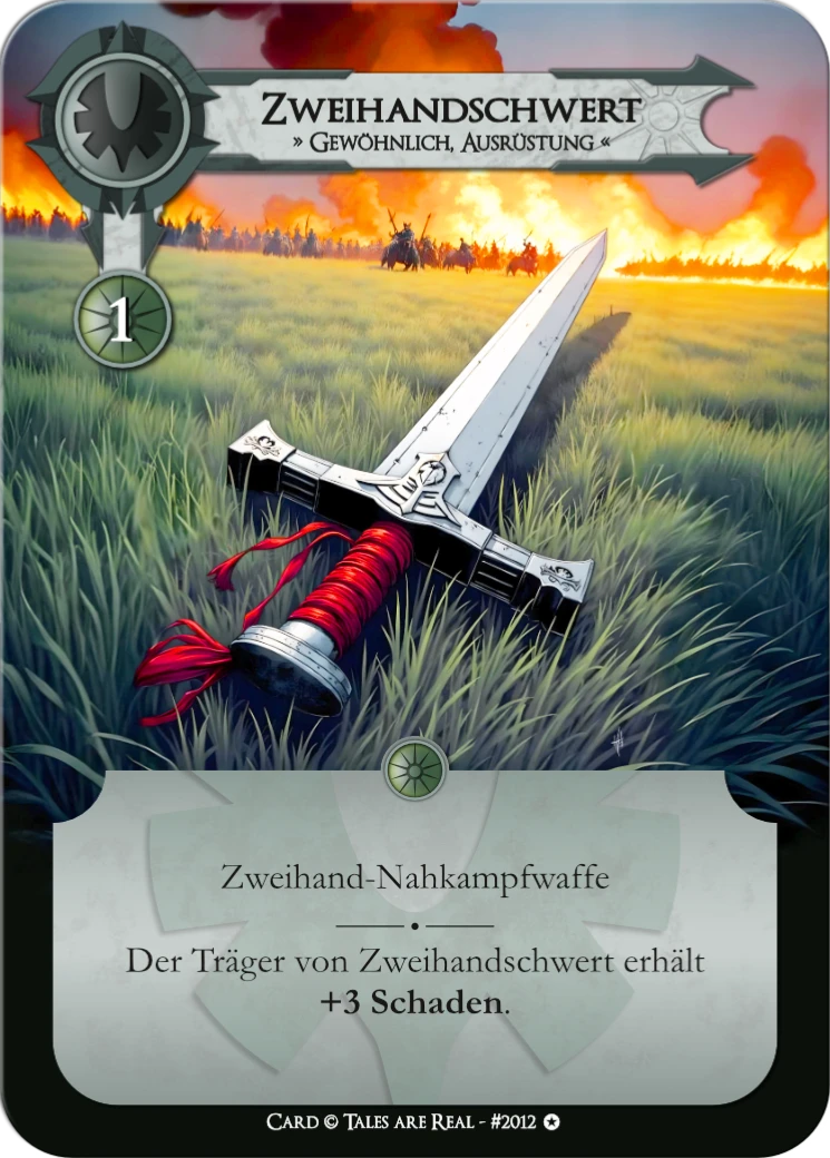 Spielkarte Zweihandschwert vom Volk der Menschen von Tales are Real