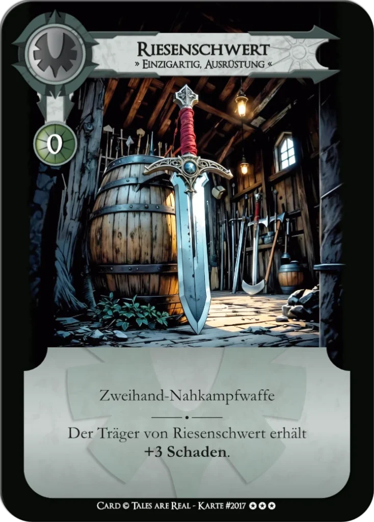 Spielkarte Riesenschwert vom Volk der Menschen von Tales are Real