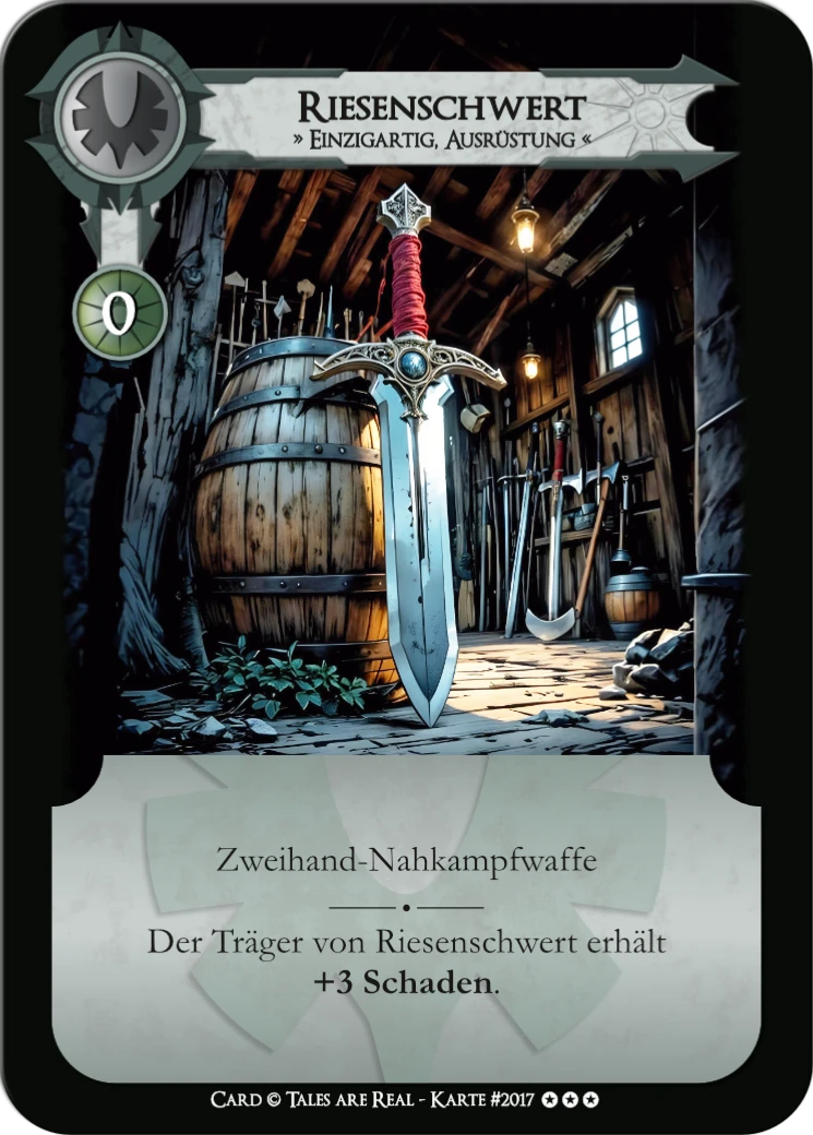 Spielkarte Riesenschwert vom Volk der Menschen von Tales are Real