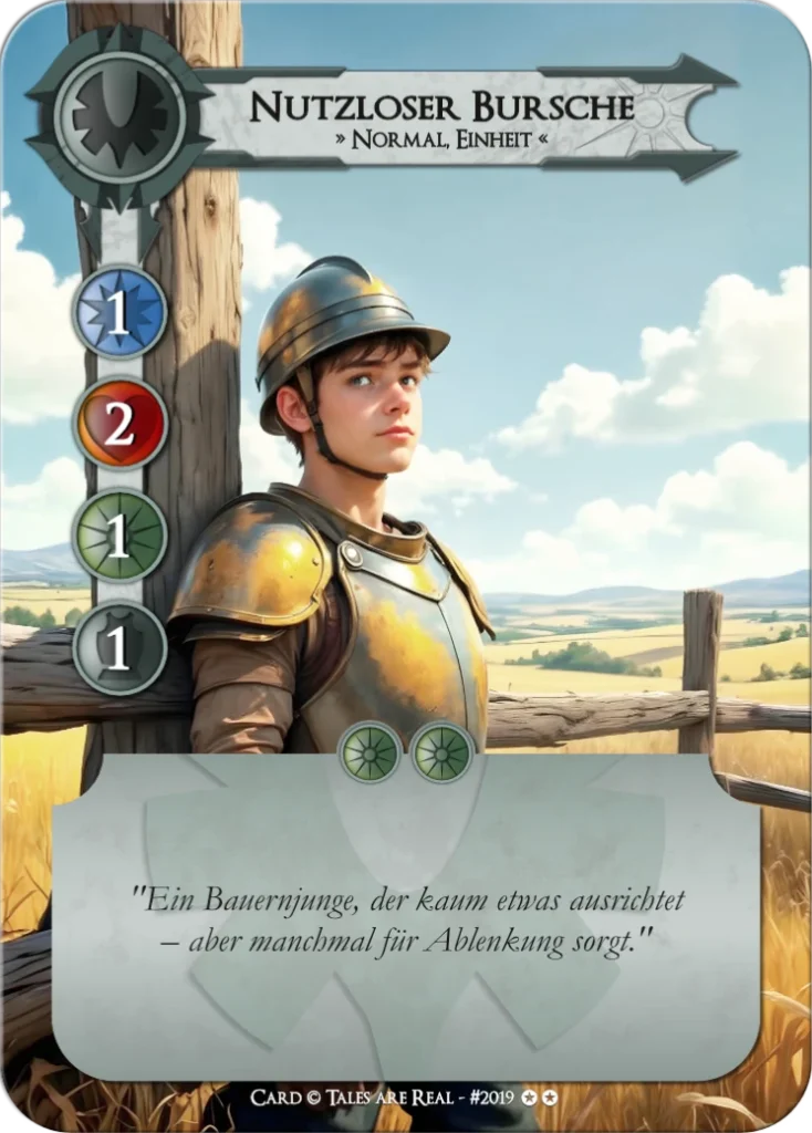 Spielkarte Nutzloser Bursche vom Volk der Menschen von Tales are Real