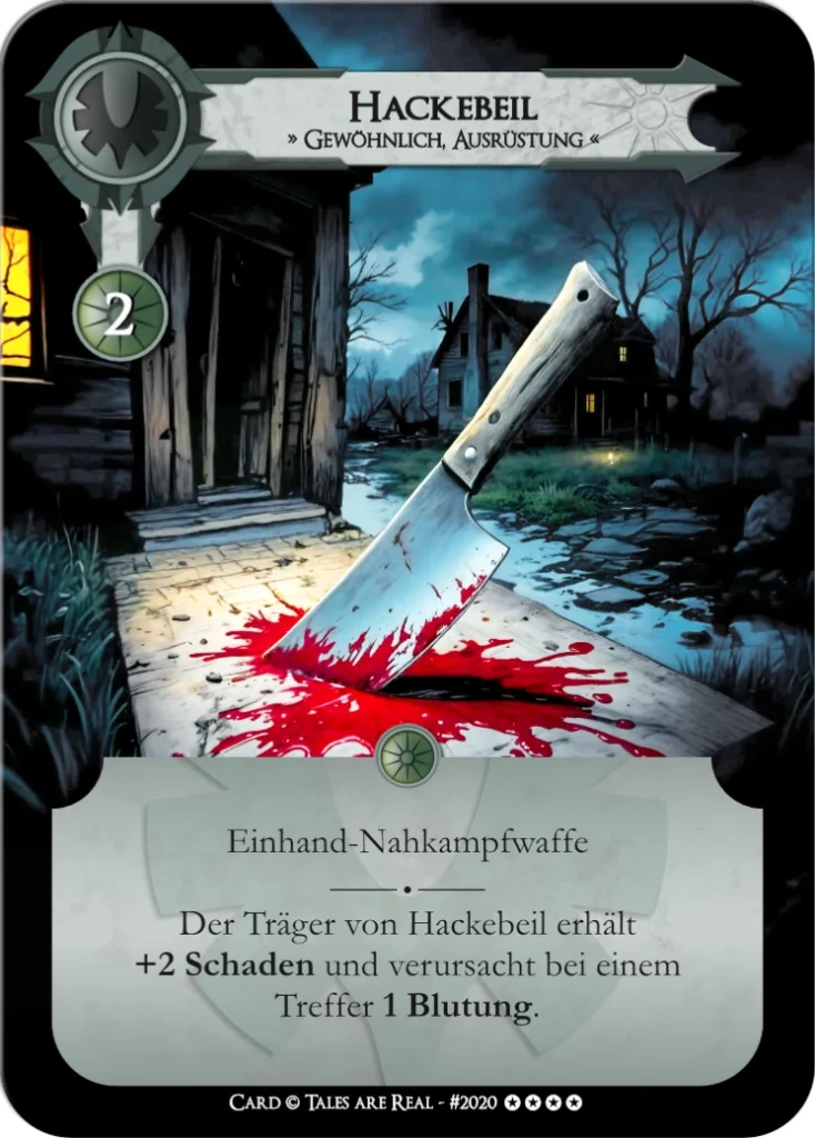 Spielkarte Hackebeil vom Volk der Menschen von Tales are Real