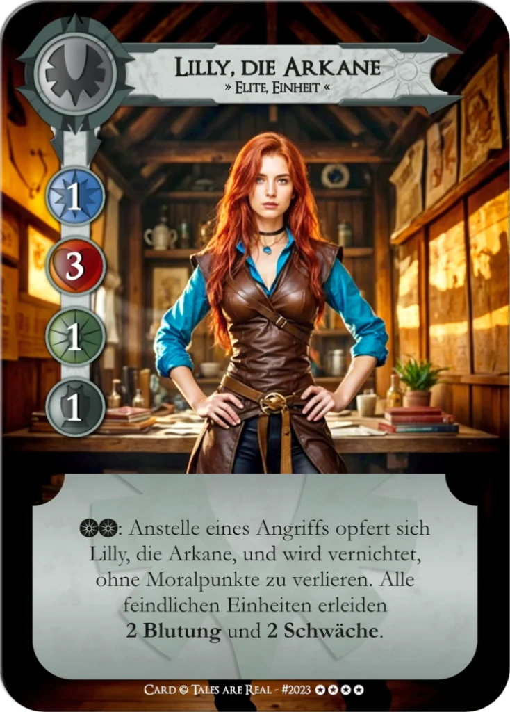 Spielkarte Lilly die Arkane vom Volk der Menschen von Tales are Real