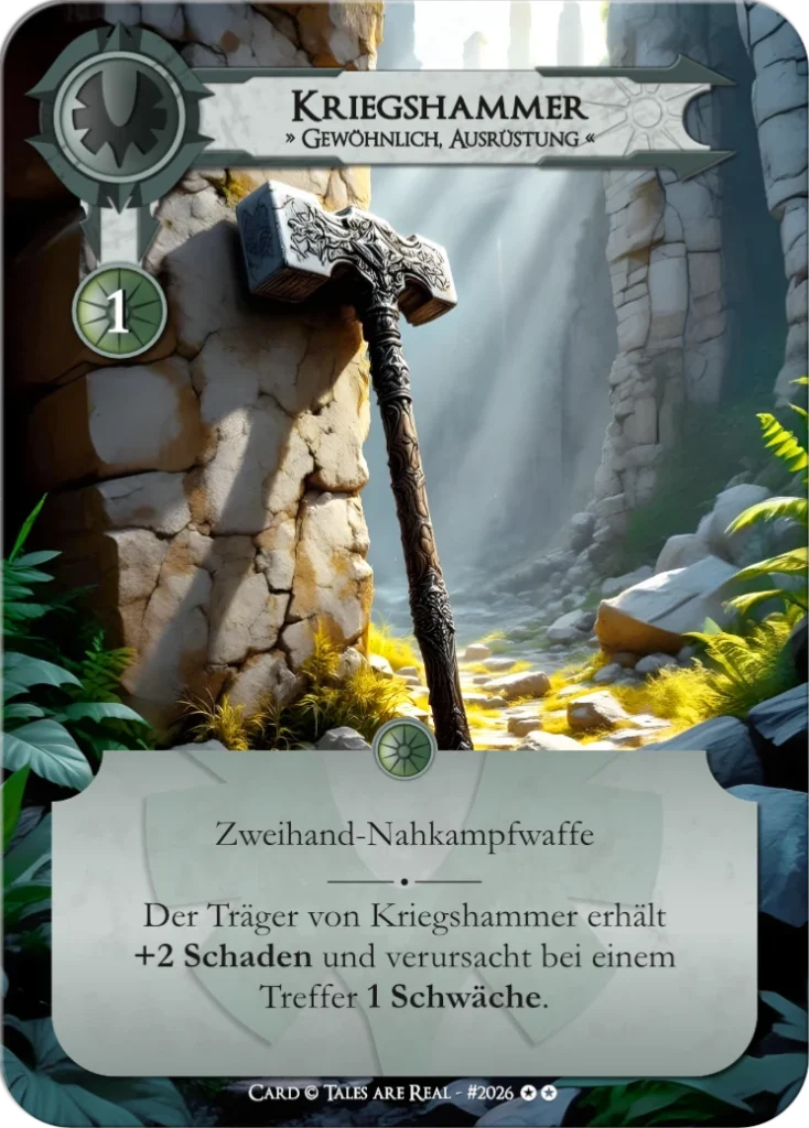 Spielkarte Kriegshammer vom Volk der Menschen von Tales are Real