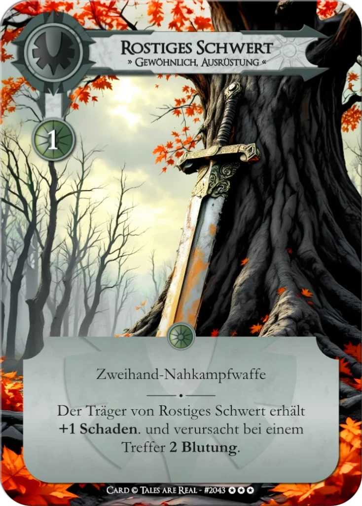 Spielkarte Rostiges Schwert vom Volk der Menschen von Tales are Real